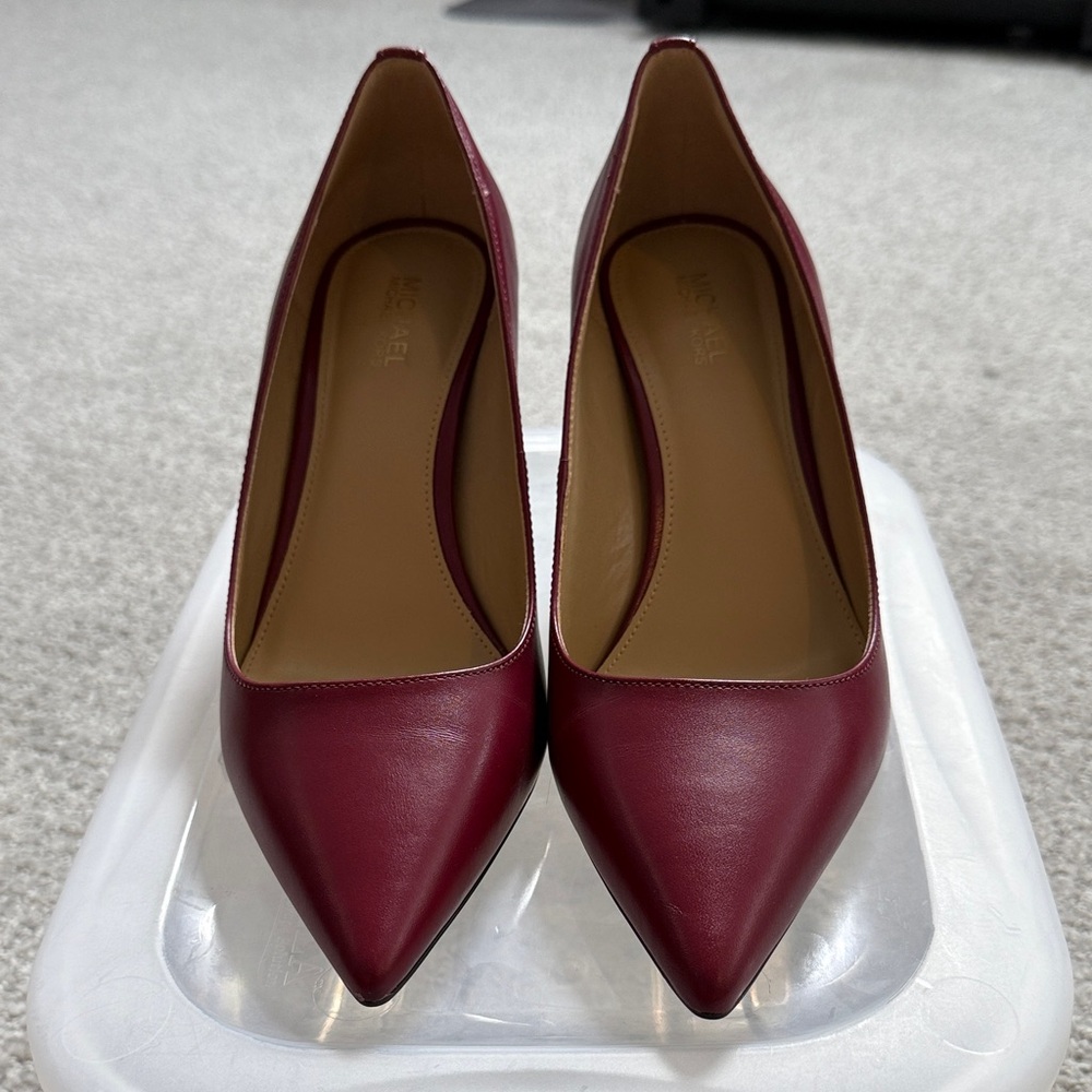 Michael Kors Deep Burgundy Pointed Leather Pumps